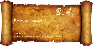 Borka Amadil névjegykártya